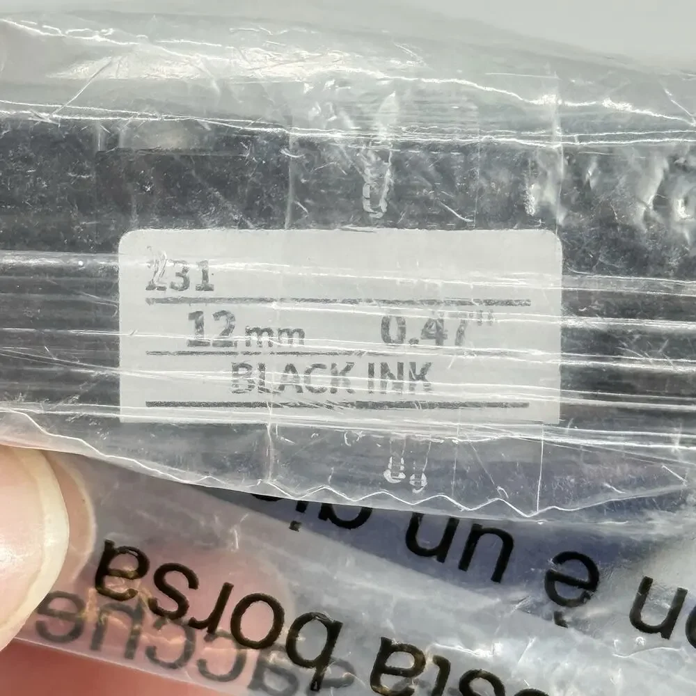 12mm Label Maker Tape Compatible for Brother P-Touch TZe-231 Black on White x 6